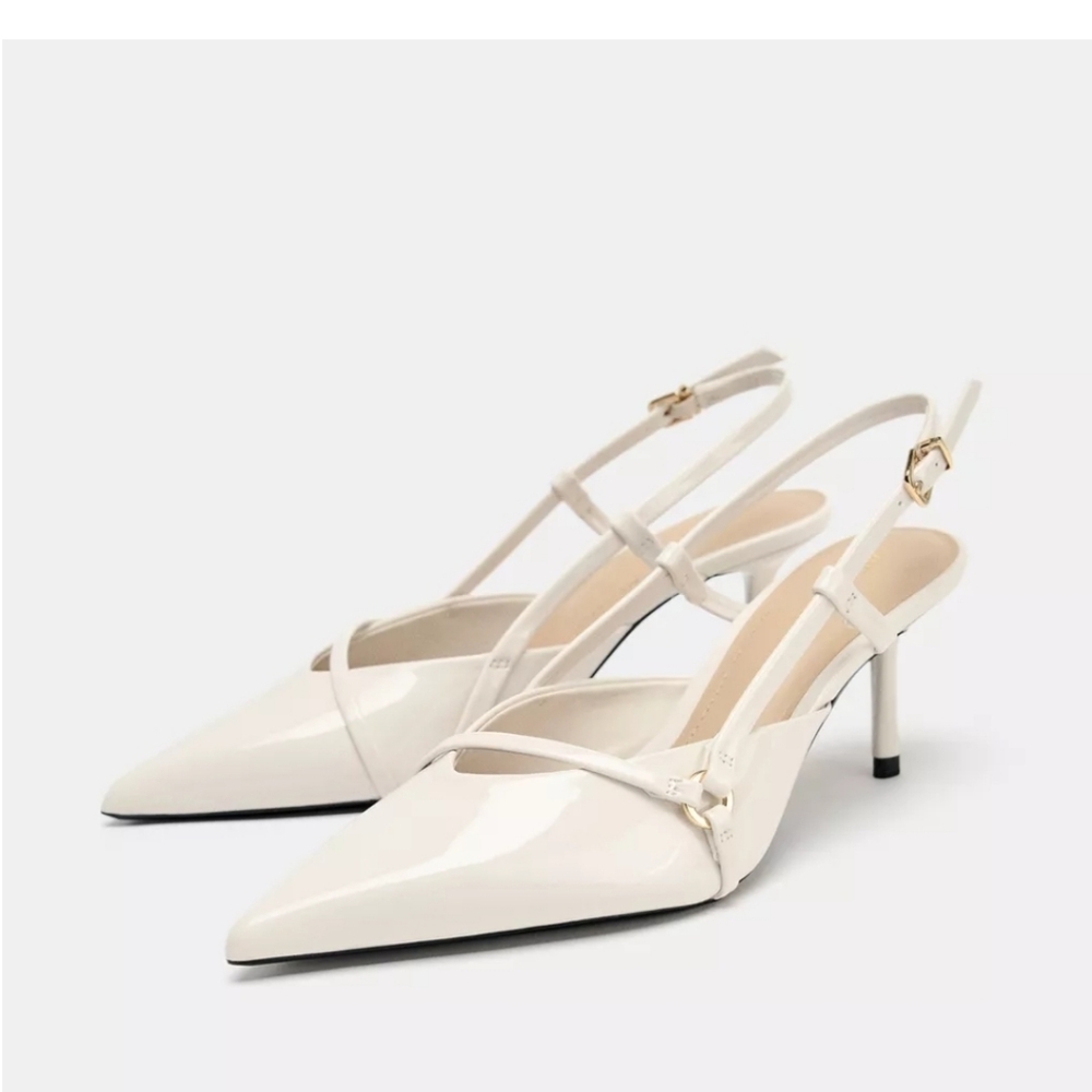 Zara Strappy Buckle Heels NWT 8